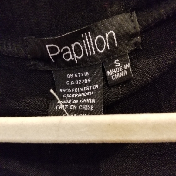 Papillon Cardigan Sweater SZ S NWT Black - Picture 2 of 5